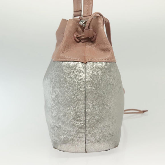 Miu Miu Hand Bag Leather 2way Pink Silver Auth 133403