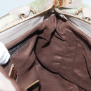 Salvatore Ferragamo Hand Bag Leather Gray Gold Auth 133404-21