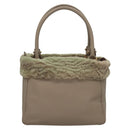 Salvatore Ferragamo Hand Bag Leather Gray Gold Auth 133404-2