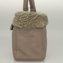 Salvatore Ferragamo Hand Bag Leather Gray Gold Auth 133404-3