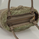 Salvatore Ferragamo Hand Bag Leather Gray Gold Auth 133404-7