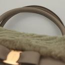 Salvatore Ferragamo Hand Bag Leather Gray Gold Auth 133404-14