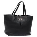 Salvatore Ferragamo Gancini Hand Bag Leather Black Silver Auth 133405-1