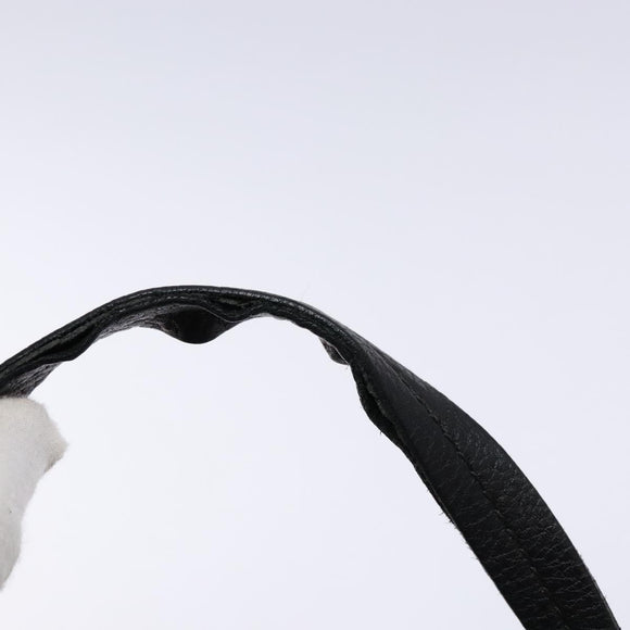 Salvatore Ferragamo Gancini Hand Bag Leather Black Silver Auth 133405