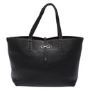 Salvatore Ferragamo Gancini Hand Bag Leather Black Silver Auth 133405-13