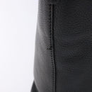 Salvatore Ferragamo Gancini Hand Bag Leather Black Silver Auth 133405-4