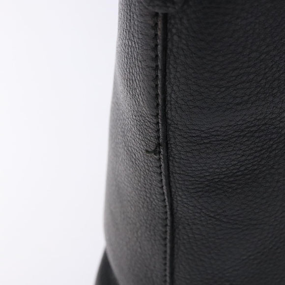 Salvatore Ferragamo Gancini Hand Bag Leather Black Silver Auth 133405