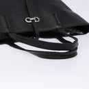 Salvatore Ferragamo Gancini Hand Bag Leather Black Silver Auth 133405-8