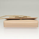Salvatore Ferragamo Chain Vala Shoulder Bag Leather Beige Gold Auth 133406-10