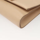 Salvatore Ferragamo Chain Vala Shoulder Bag Leather Beige Gold Auth 133406-12