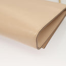 Salvatore Ferragamo Chain Vala Shoulder Bag Leather Beige Gold Auth 133406-14