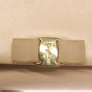 Salvatore Ferragamo Chain Vala Shoulder Bag Leather Beige Gold Auth 133406-15