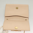 Salvatore Ferragamo Chain Vala Shoulder Bag Leather Beige Gold Auth 133406-16