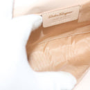 Salvatore Ferragamo Chain Vala Shoulder Bag Leather Beige Gold Auth 133406-18