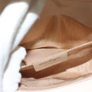 Salvatore Ferragamo Chain Vala Shoulder Bag Leather Beige Gold Auth 133406-21