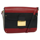 VALENTINO Shoulder Bag Leather Red Gold Auth 133407-1
