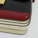 VALENTINO Shoulder Bag Leather Red Gold Auth 133407-15