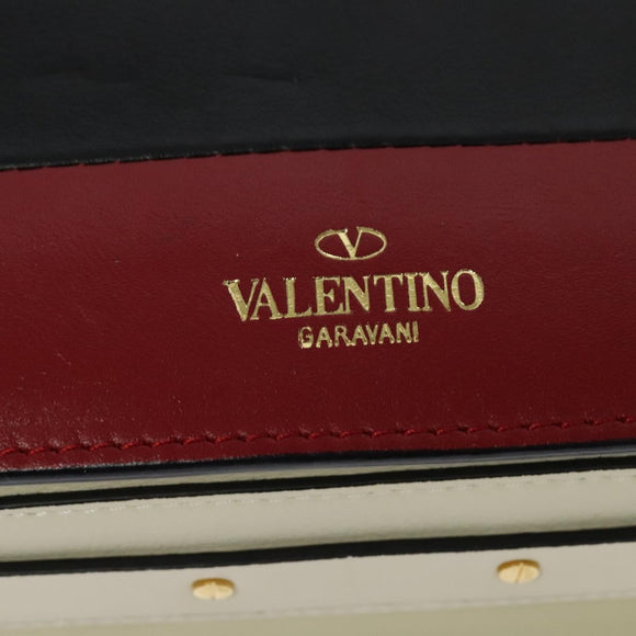 VALENTINO Shoulder Bag Leather Red Gold Auth 133407
