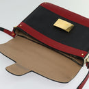 VALENTINO Shoulder Bag Leather Red Gold Auth 133407-9