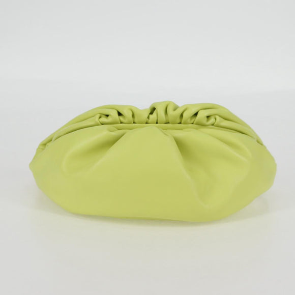 BOTTEGA VENETA Chain Shoulder Bag Leather Gold Lime Green Auth 133411V