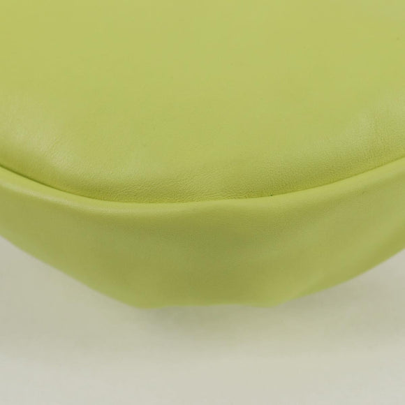 BOTTEGA VENETA Chain Shoulder Bag Leather Gold Lime Green Auth 133411V