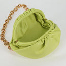 BOTTEGA VENETA Chain Shoulder Bag Leather Gold Lime Green Auth 133411V-16