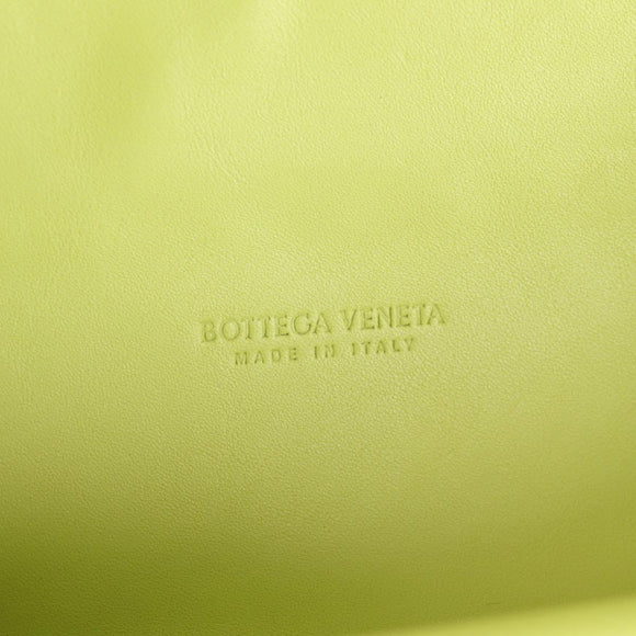 BOTTEGA VENETA Chain Shoulder Bag Leather Gold Lime Green Auth 133411V