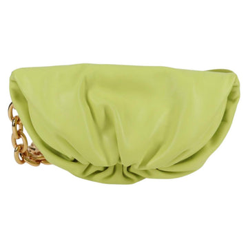 BOTTEGA VENETA Chain Shoulder Bag Leather Gold Lime Green Auth 133411V - 0