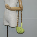 BOTTEGA VENETA Chain Shoulder Bag Leather Gold Lime Green Auth 133411V-22