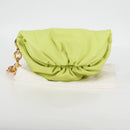 BOTTEGA VENETA Chain Shoulder Bag Leather Gold Lime Green Auth 133411V-23