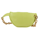 BOTTEGA VENETA Chain Shoulder Bag Leather Gold Lime Green Auth 133411V-3
