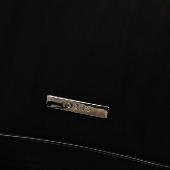 GUCCI Boston Bag Cotton Black Silver 010 1553 0301 Auth 133415