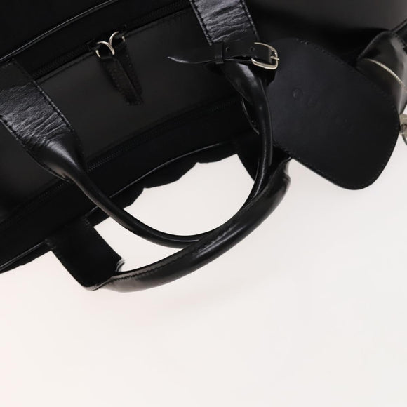 GUCCI Boston Bag Cotton Black Silver 010 1553 0301 Auth 133415