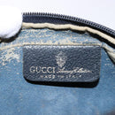 GUCCI GG Supreme Sherry Line Clutch Bag PVC Navy Gold Red Auth 133416-13