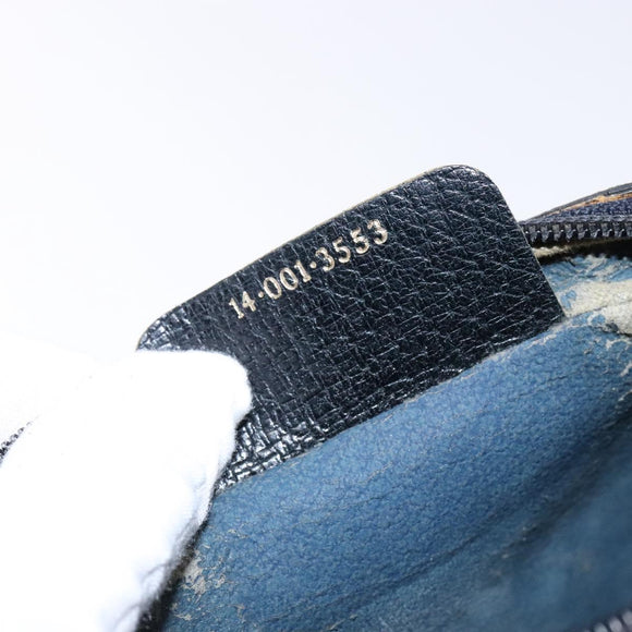 GUCCI GG Supreme Sherry Line Clutch Bag PVC Navy Gold Red Auth 133416