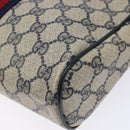 GUCCI GG Supreme Sherry Line Clutch Bag PVC Navy Gold Red Auth 133416-8