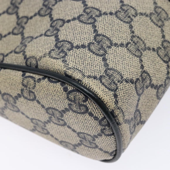 GUCCI GG Supreme Sherry Line Clutch Bag PVC Navy Gold Red Auth 133416