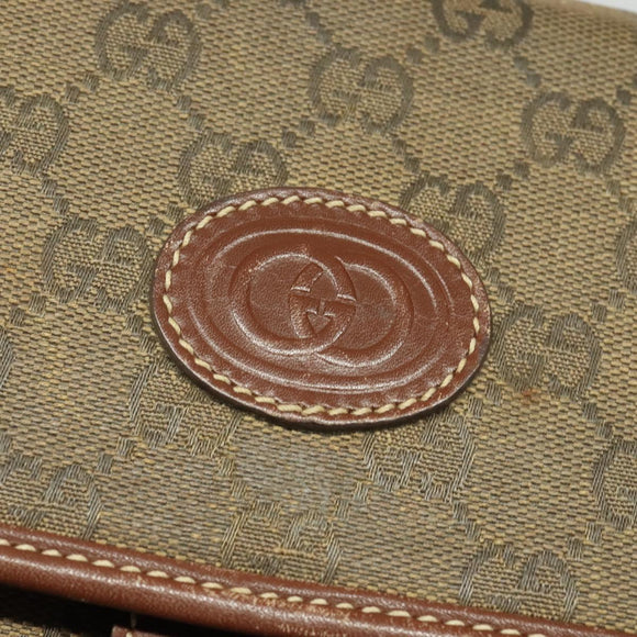 GUCCI GG Canvas Shoulder Bag Brown Gold 004 49 0195 Auth 133417
