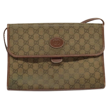 GUCCI GG Canvas Shoulder Bag Brown Gold 004 49 0195 Auth 133417 - 0