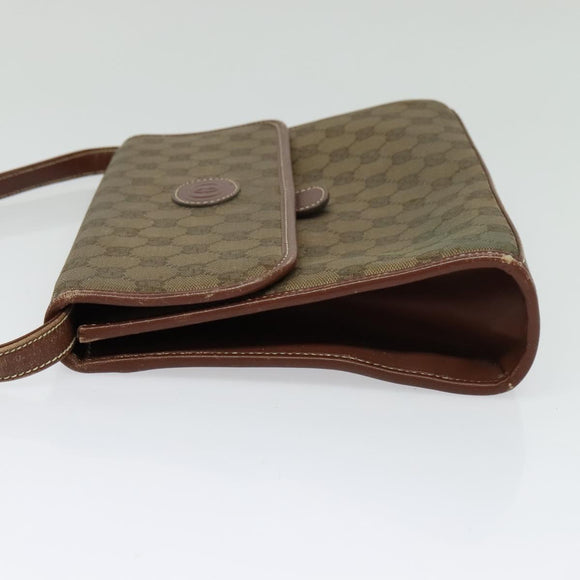 GUCCI GG Canvas Shoulder Bag Brown Gold 004 49 0195 Auth 133417