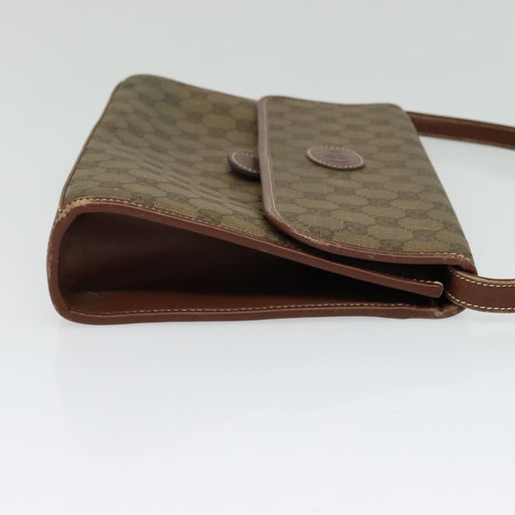 GUCCI GG Canvas Shoulder Bag Brown Gold 004 49 0195 Auth 133417