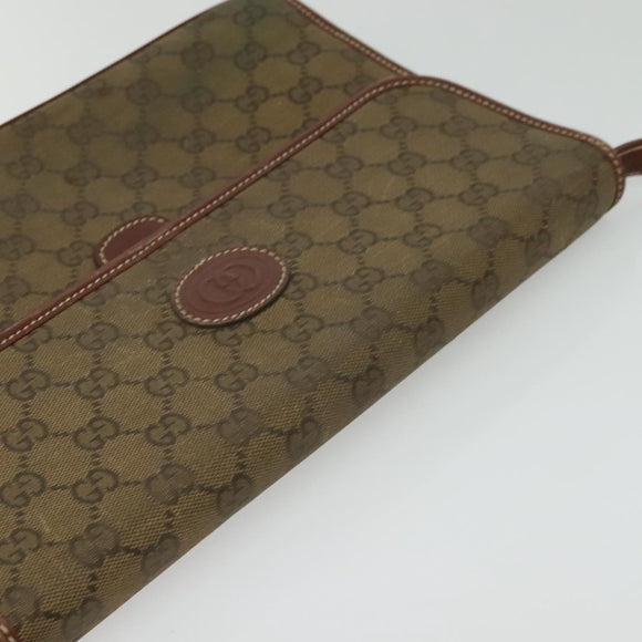 GUCCI GG Canvas Shoulder Bag Brown Gold 004 49 0195 Auth 133417