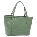 GUCCI Micro GG Canvas Tote Bag Patent leather Green Gold 336776 Auth 133418-1