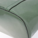 GUCCI Micro GG Canvas Tote Bag Patent leather Green Gold 336776 Auth 133418-15