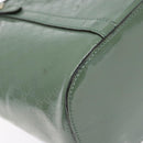 GUCCI Micro GG Canvas Tote Bag Patent leather Green Gold 336776 Auth 133418-16