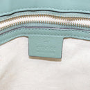GUCCI Micro GG Canvas Tote Bag Patent leather Green Gold 336776 Auth 133418-19