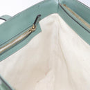 GUCCI Micro GG Canvas Tote Bag Patent leather Green Gold 336776 Auth 133418-20