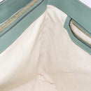 GUCCI Micro GG Canvas Tote Bag Patent leather Green Gold 336776 Auth 133418-21