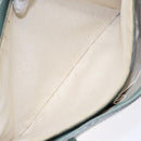 GUCCI Micro GG Canvas Tote Bag Patent leather Green Gold 336776 Auth 133418-23