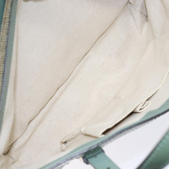 GUCCI Micro GG Canvas Tote Bag Patent leather Green Gold 336776 Auth 133418